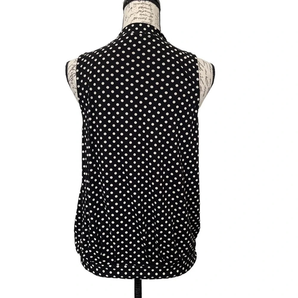 Talbots Polka Dot Print Keyhole Top Size Medium - image 2